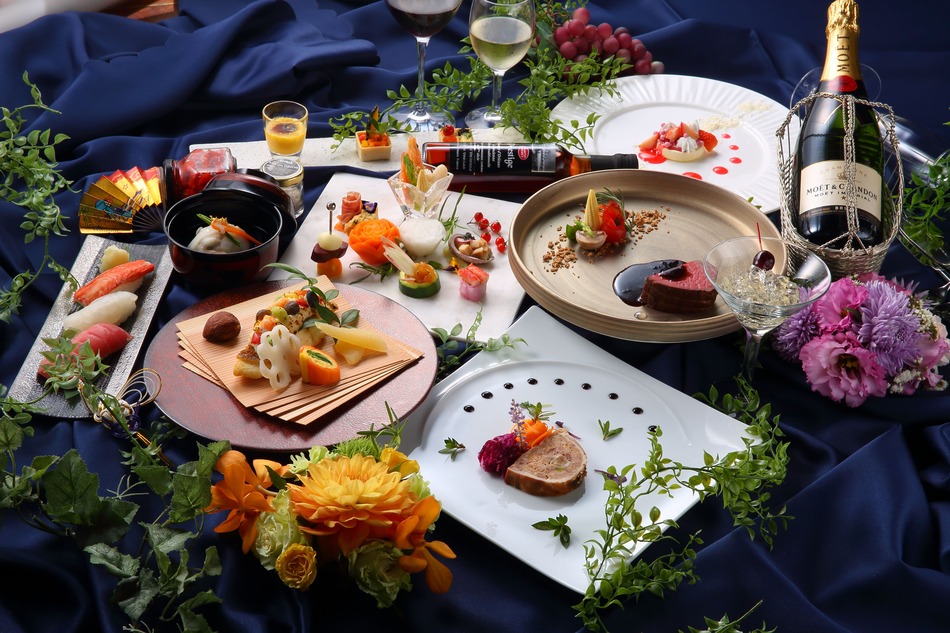 日本料理・中国料理・フランス料理から組み合わすことができる至高のコース料理